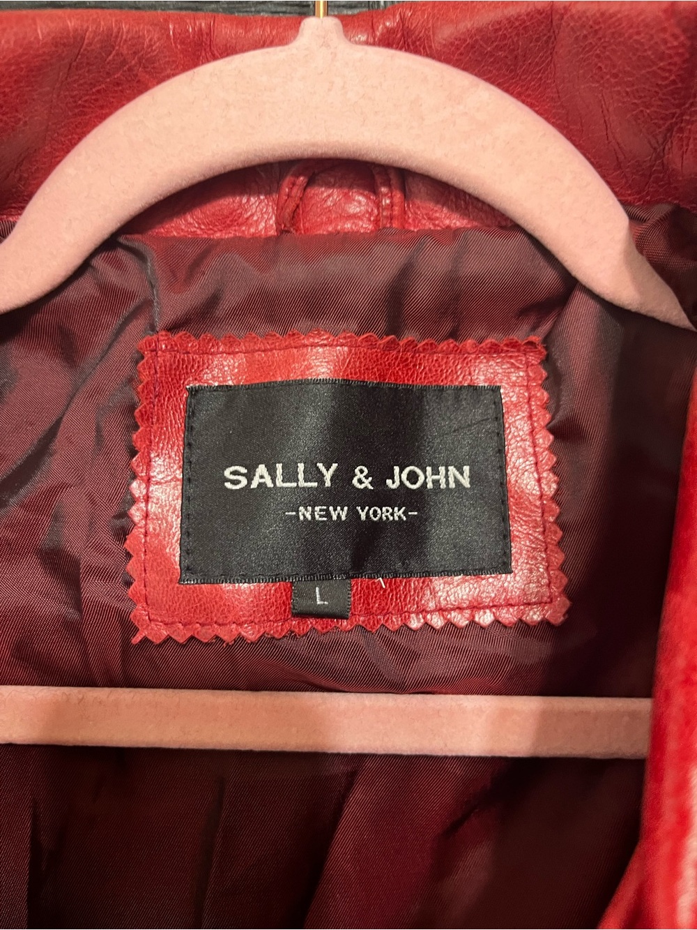 Red Sally & John New York leather jacket Size Large. See pics for Condition - Picture 3 of 9